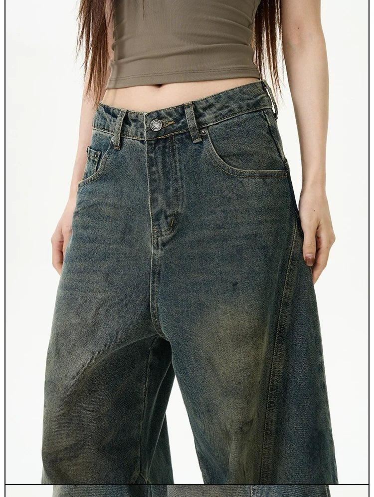 Vintage Wash Extreme Wide-Leg Jeans