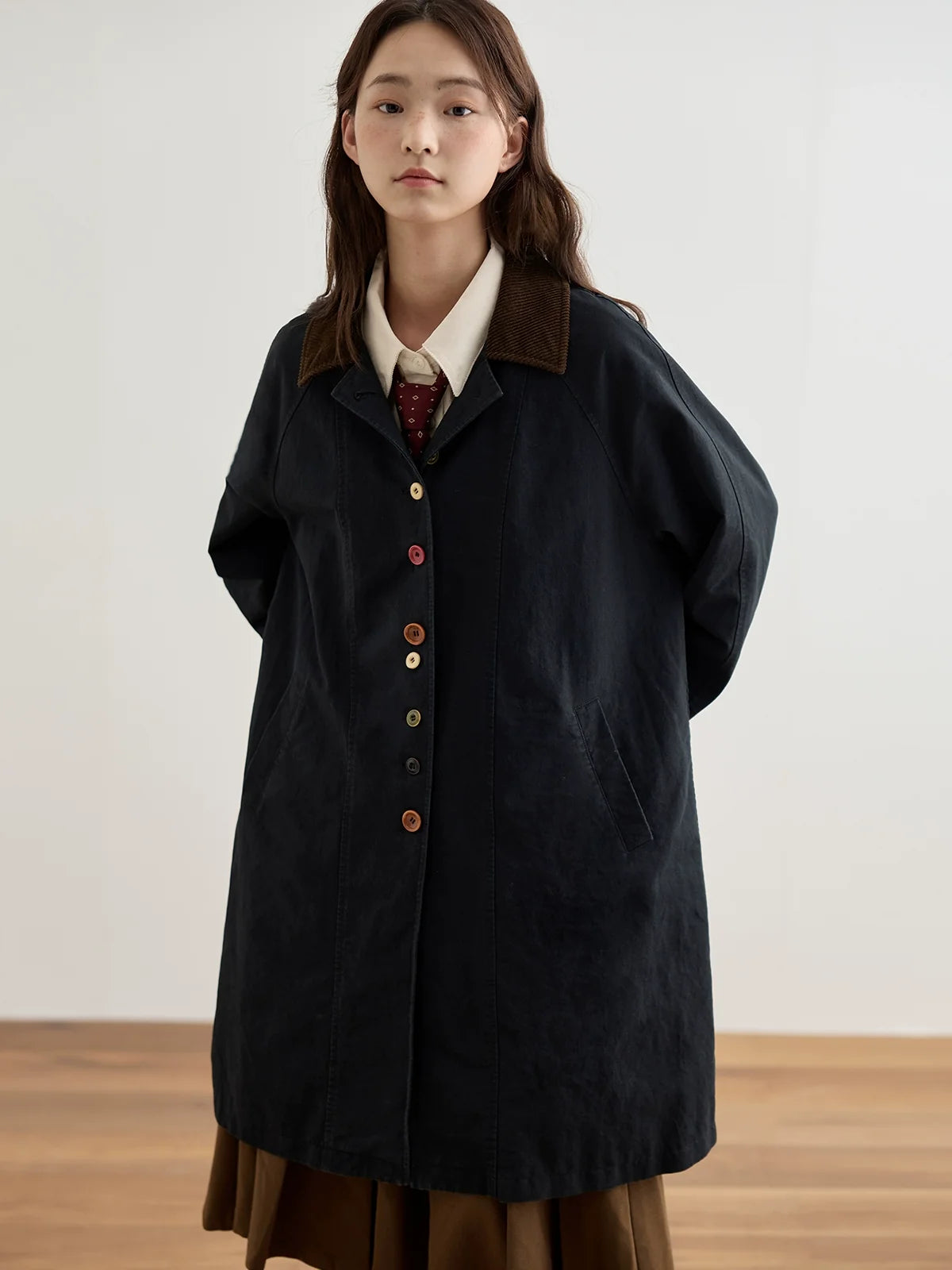 Vintage-Inspired Oversized Coat - Multi-Color