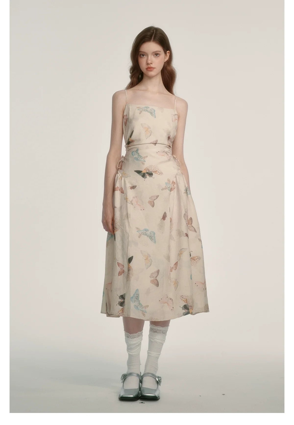 Butterfly Print Spaghetti Strap Dress