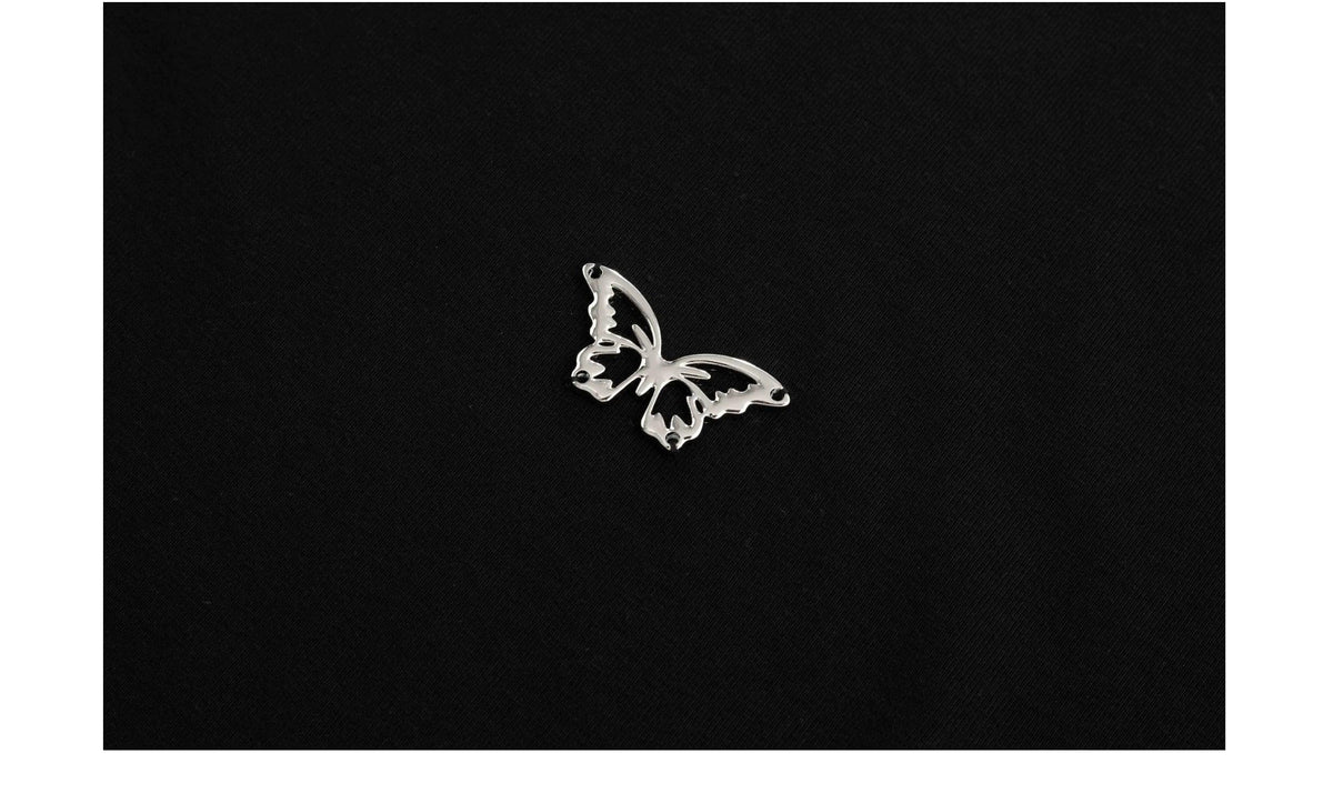 Butterfly Emblem Fitted Maxi Dress - Women'S Elegant Evening Gown