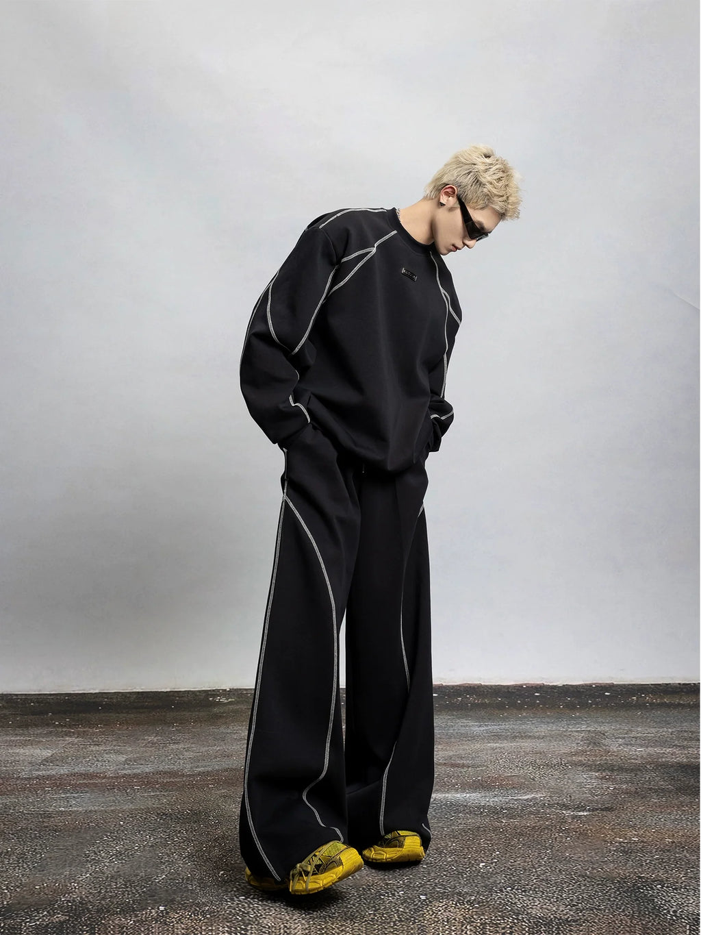 Oversized Contrast Stitch Sweatshirt