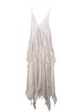 Ivory Layered Chiffon Slip Dress