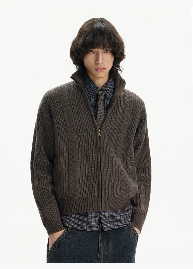 Heritage Weave Zip Cardigan