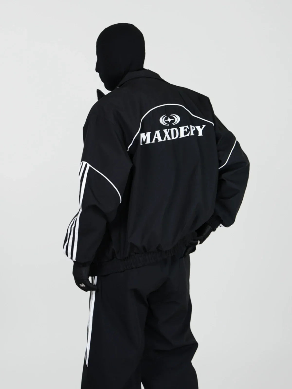 Noir Graphic Piping Moto Jacket and Pants Setup
