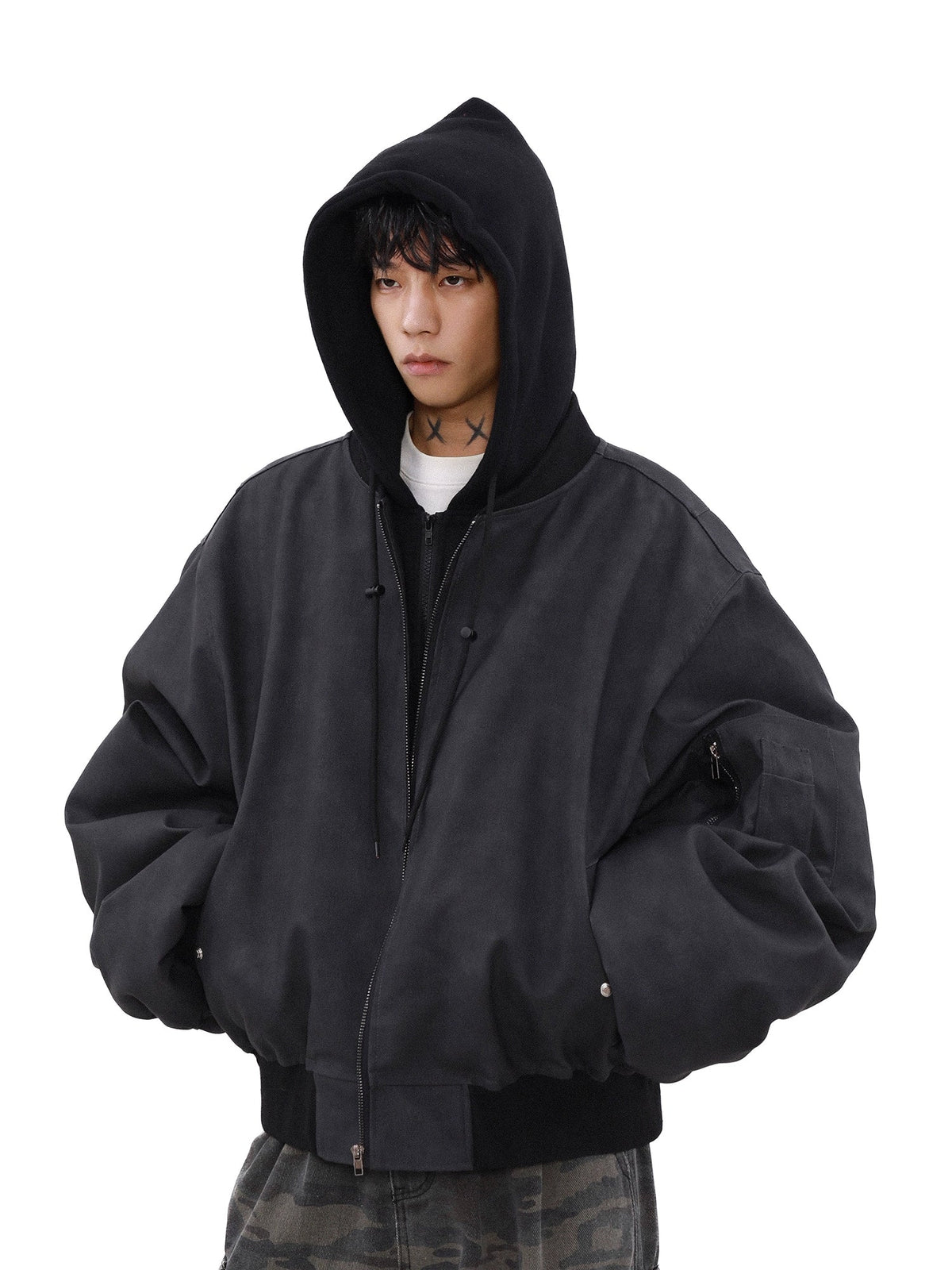 Umber Drift Oversized Moto Jacket