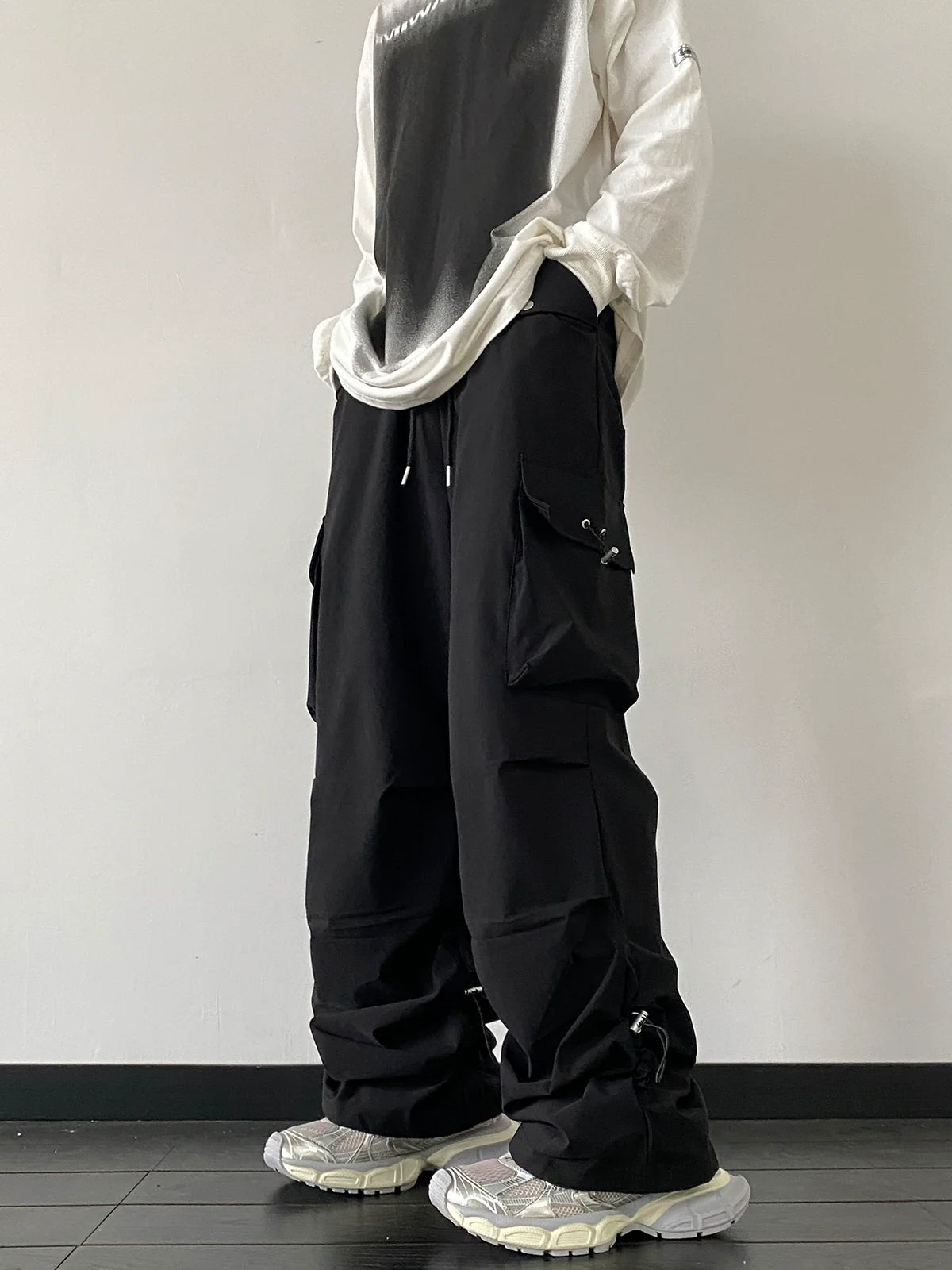 Baggy Black Cargo Street Pants