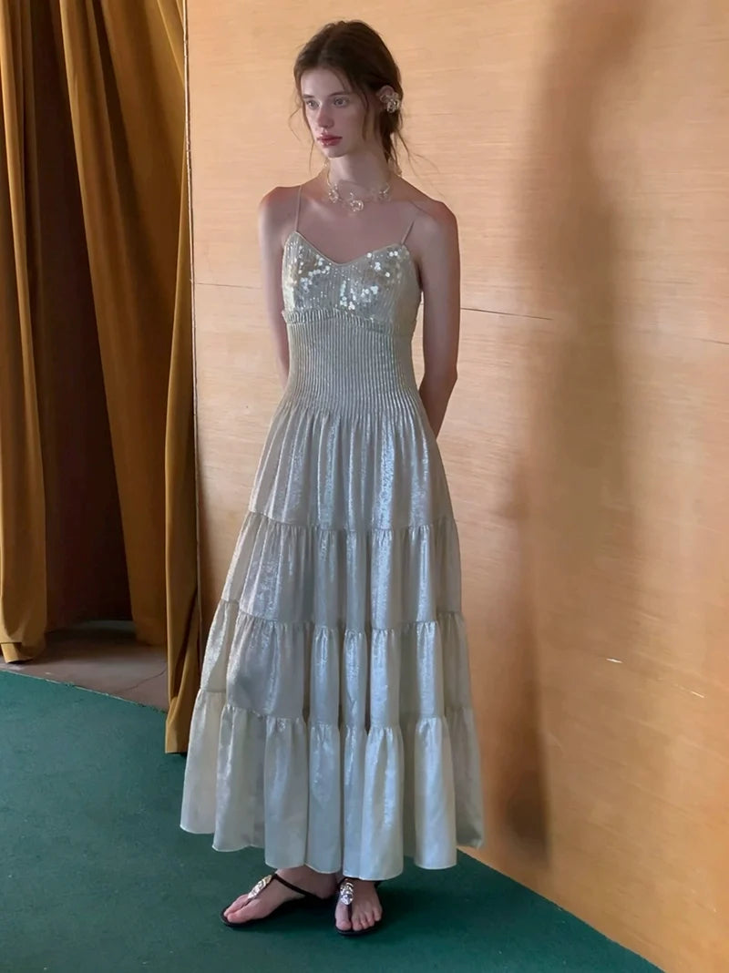 Soft Glossy Tiered Dress