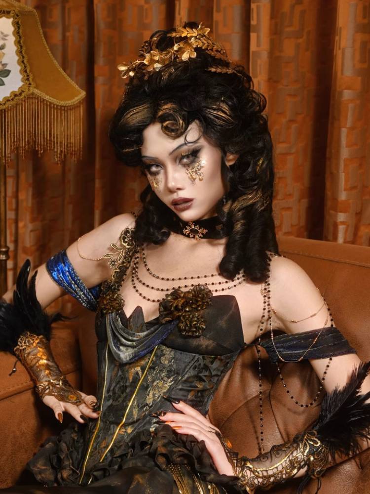 Gold Steampunk Corset or Full Set