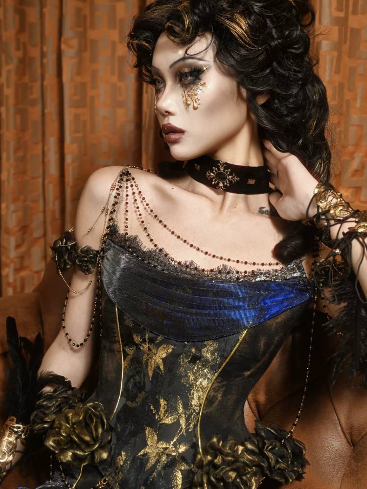 BLOOD SUPPLY Gold Butterfly Corset or Choker