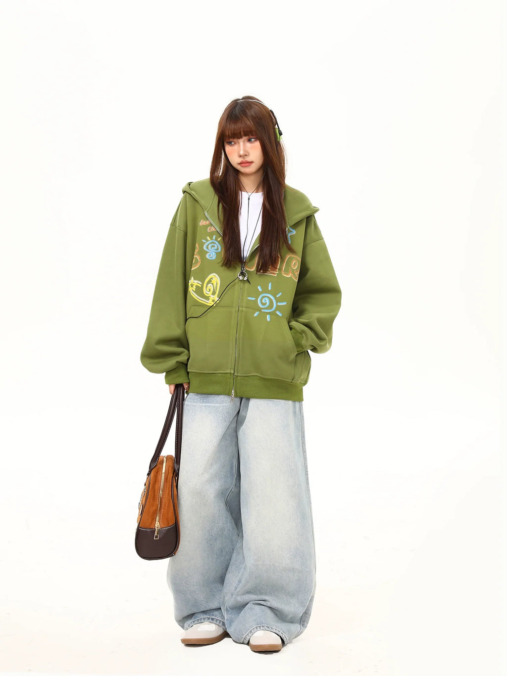 Solar Doodle Washed Zip-Up Hoodie