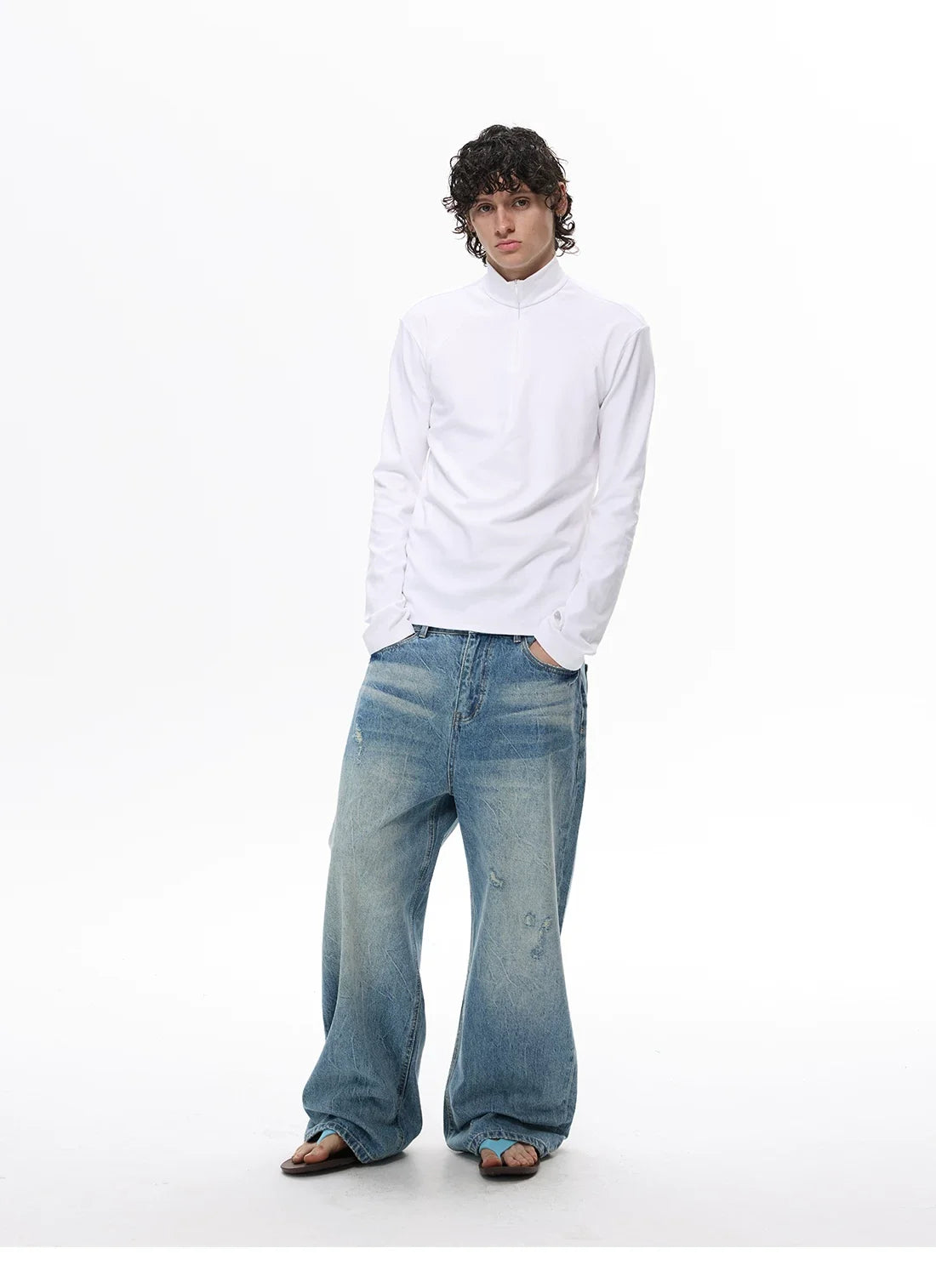 Seafoam Fade Arc Balloon Jeans