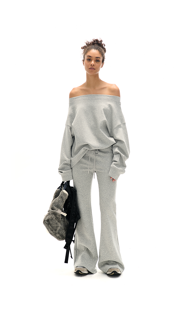Two Little Guys Off-Shoulder Sweatshirt or Flare Pants