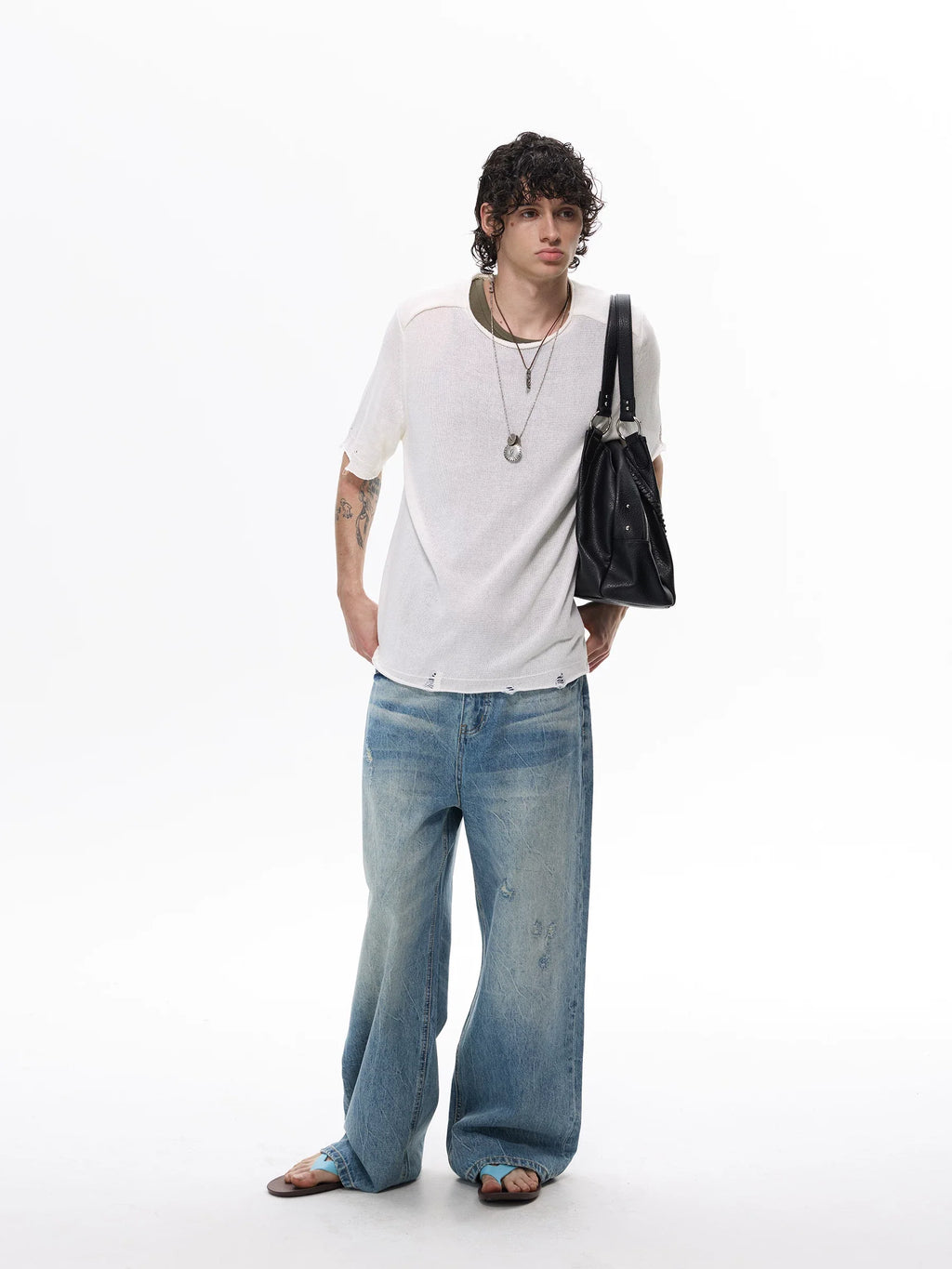 Seafoam Fade Arc Balloon Jeans