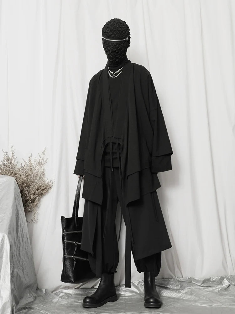 Oversized Black Kimono Cardigan