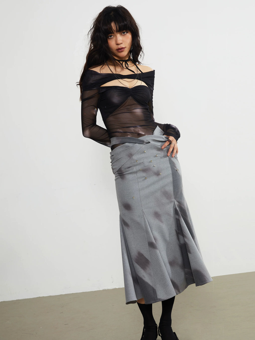 Misttwist Embellished Midi Skirt