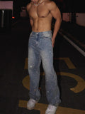 Light Wash Glitter Splatter Jeans