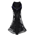 Gothic Black Velvet and Sheer Floral Mermaid Skirt