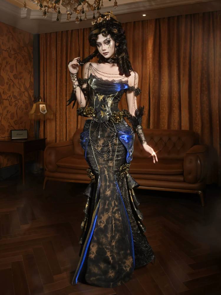 BLOOD SUPPLY Gold Butterfly Corset or Choker