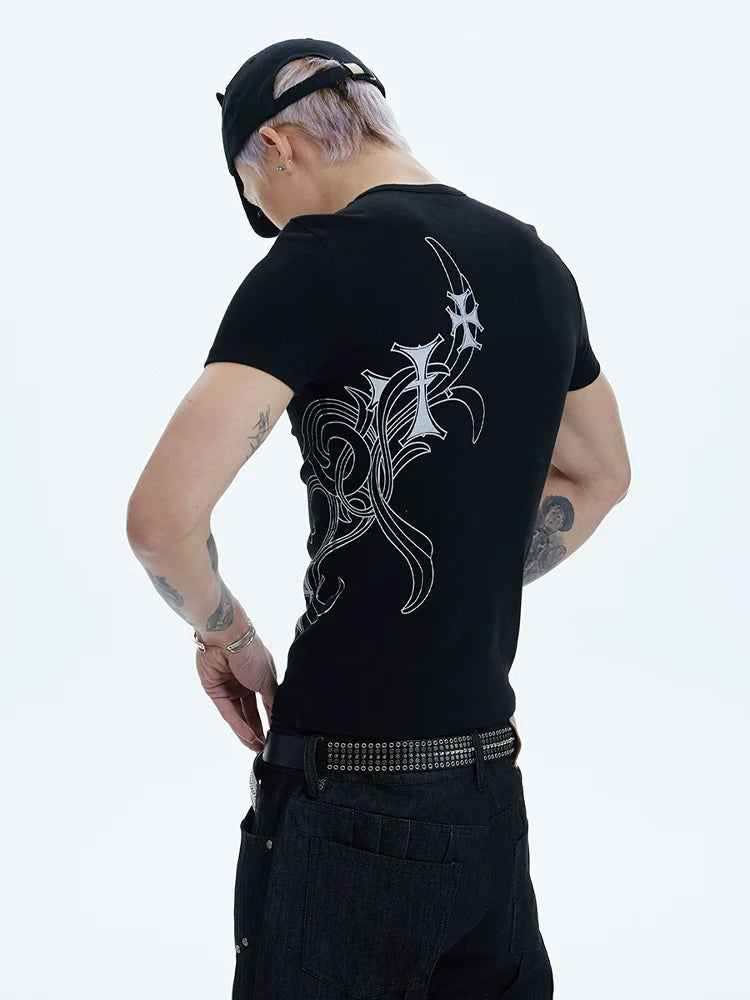 Tattoo Graphic Fitted T-Shirt