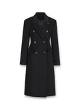 Double-Breasted Wool Long Coat - Slim Waist Tailored Winter Outerwear