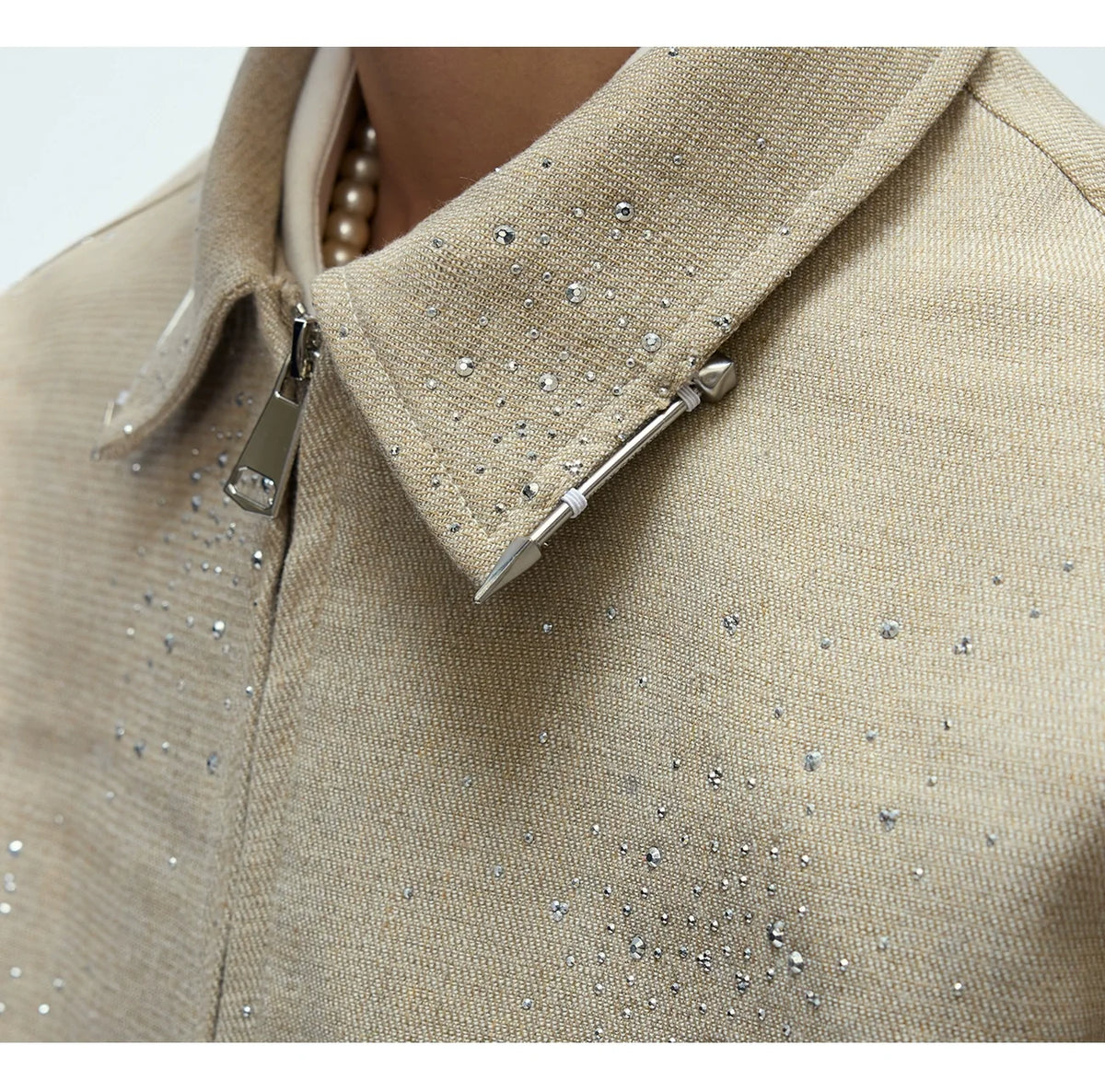 Glitter Zip-Up Jacket and Pants Setup