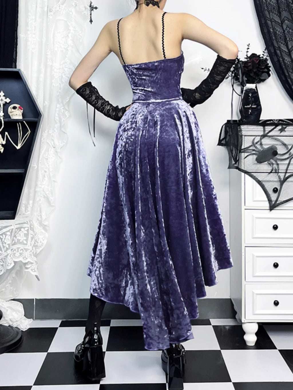 Purple Corset Dress or Black Lace Bolero
