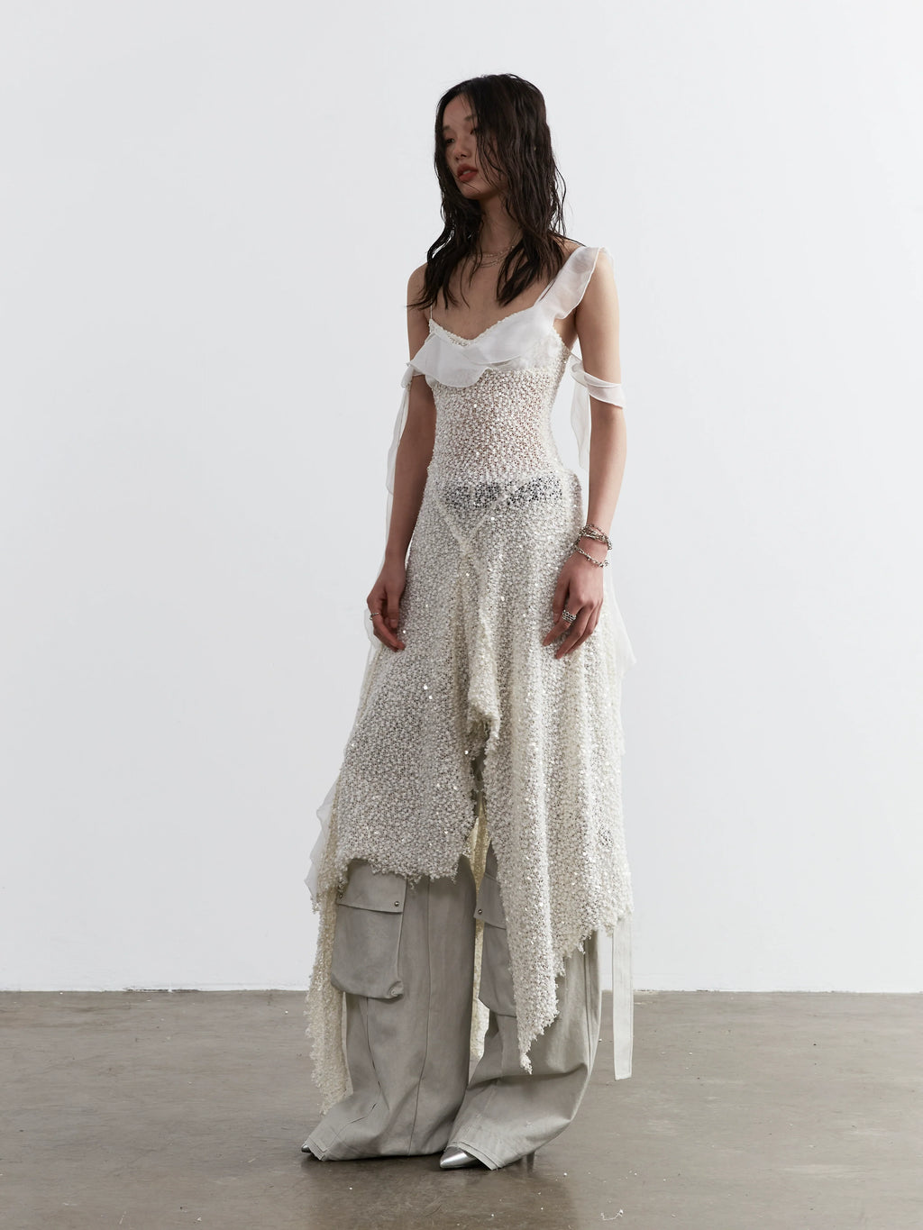 Sequin Mesh Layered Dress