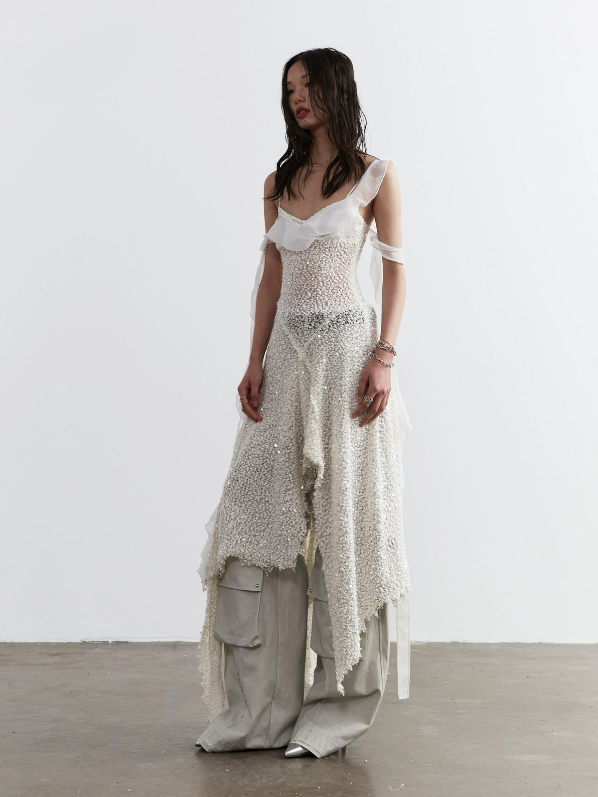 Sequin Mesh Layered Dress