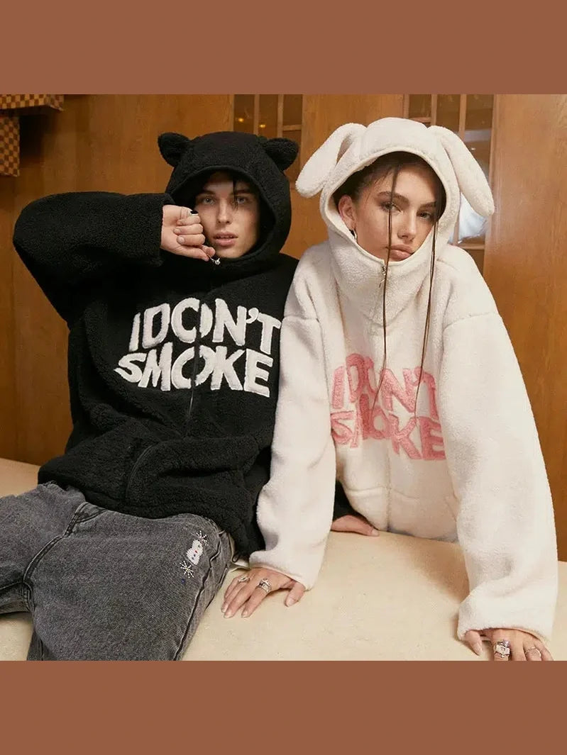 Sherpa Jacket With Bunny Hood