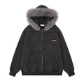 Frostline Striped Faux Fur Hoodie