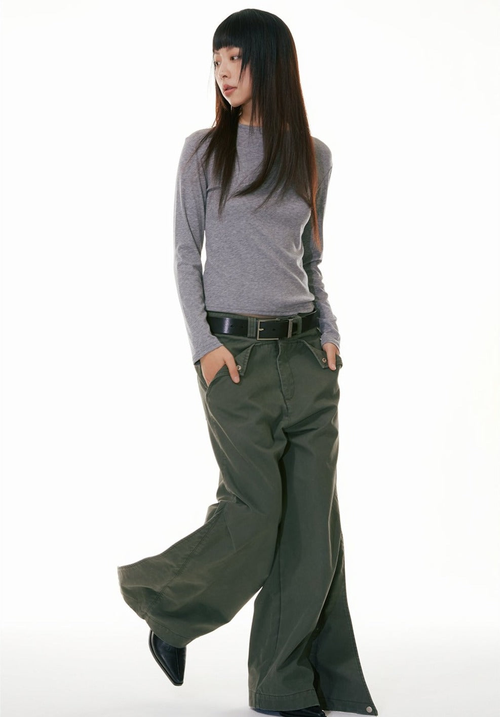 Wide-Leg Workwear Denim Jeans