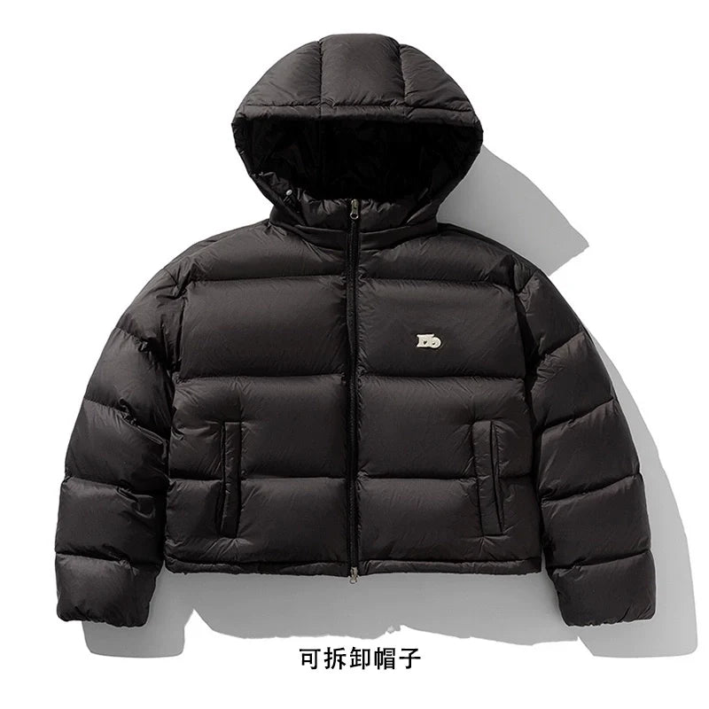 Stand Collar Hooded Short Down Jacket