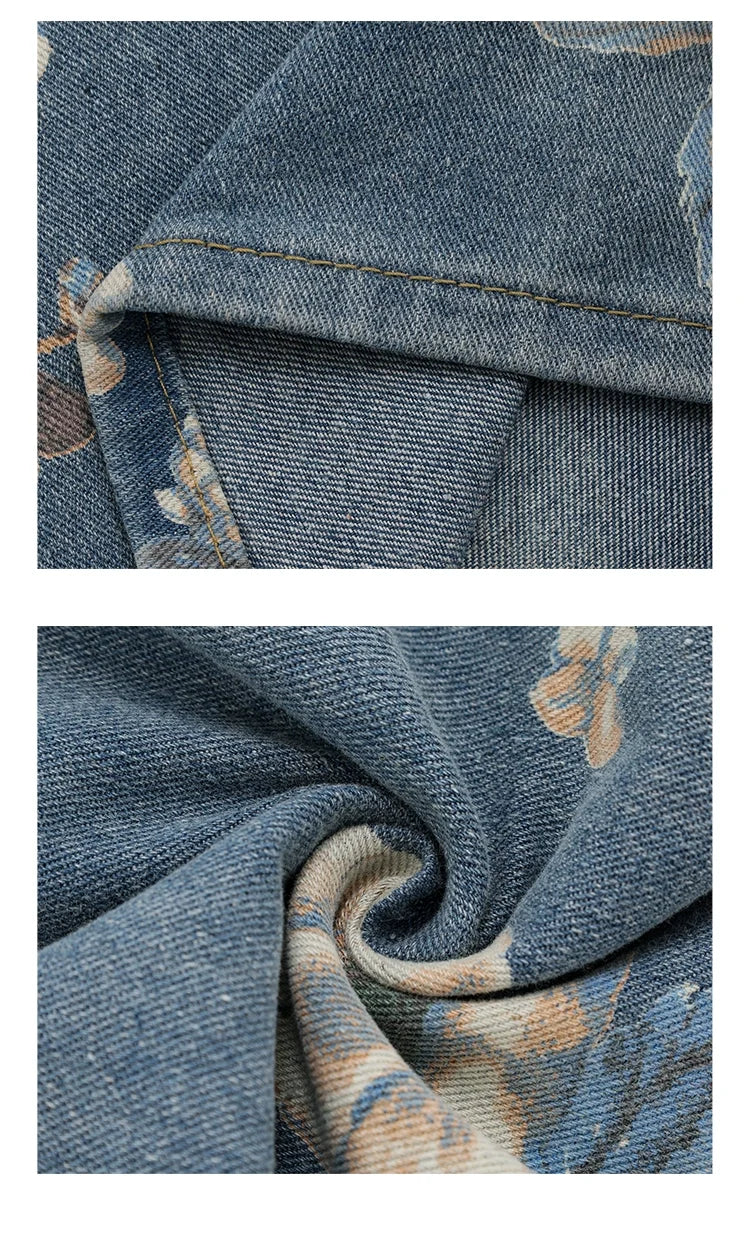 Blooming Botanica Floral Wide-Leg Jeans