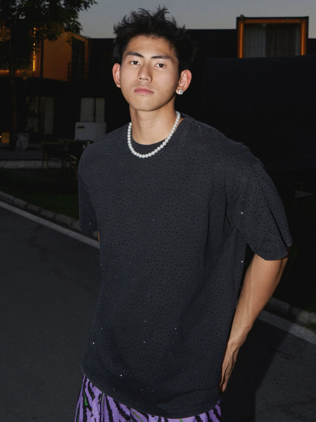 Oversized Rhinestone T-Shirt