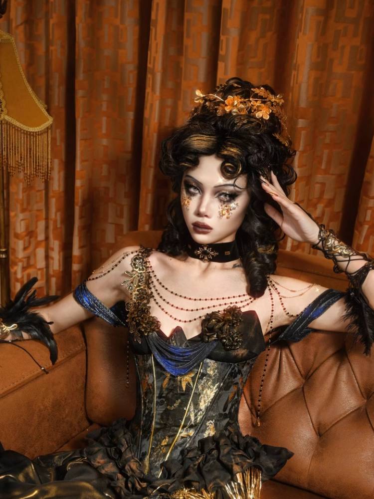 Gold Steampunk Corset or Full Set