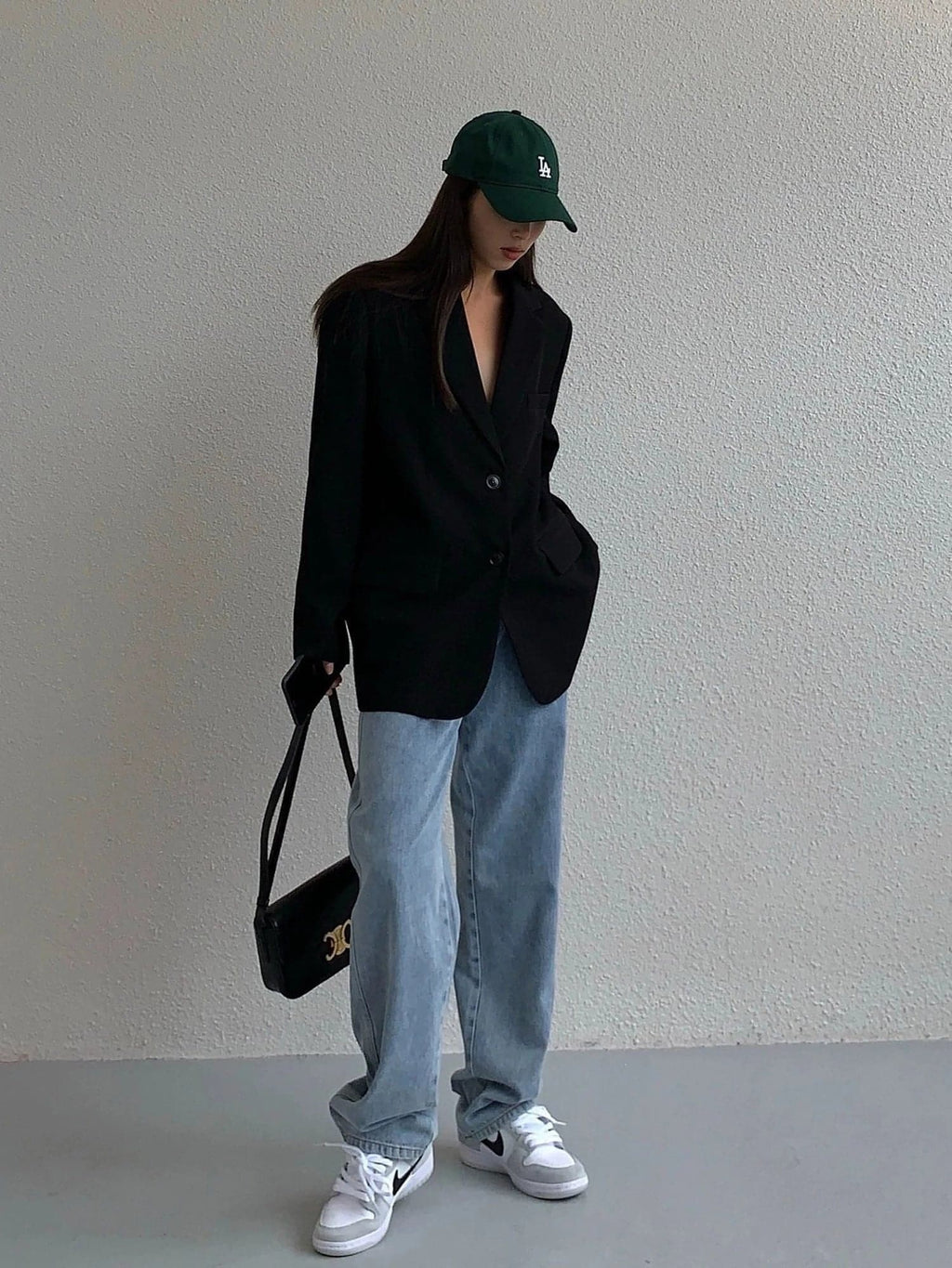 Neva Hu Black Oversized Korean-Style Blazer