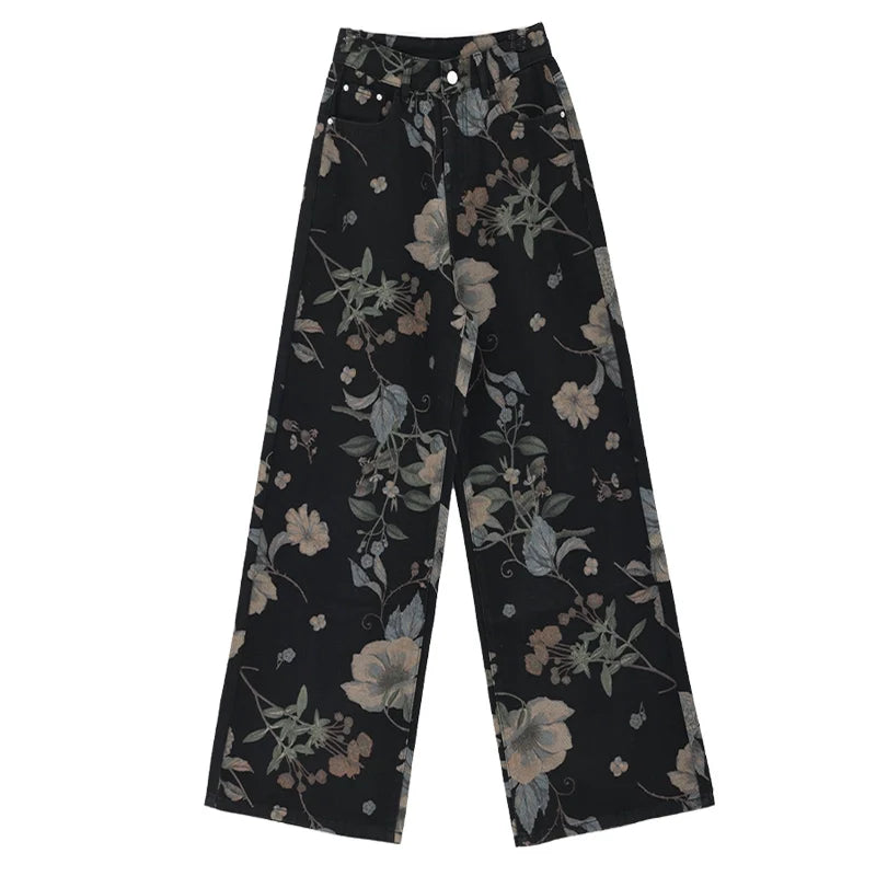 Blooming Botanica Floral Wide-Leg Jeans