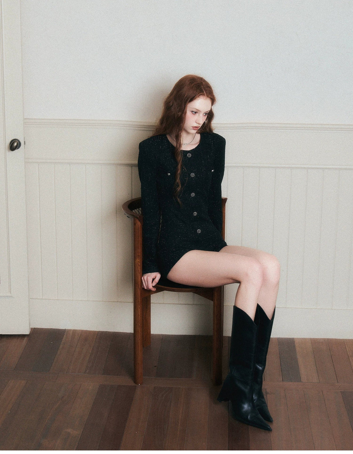 Fitted Tweed Jumpsuit