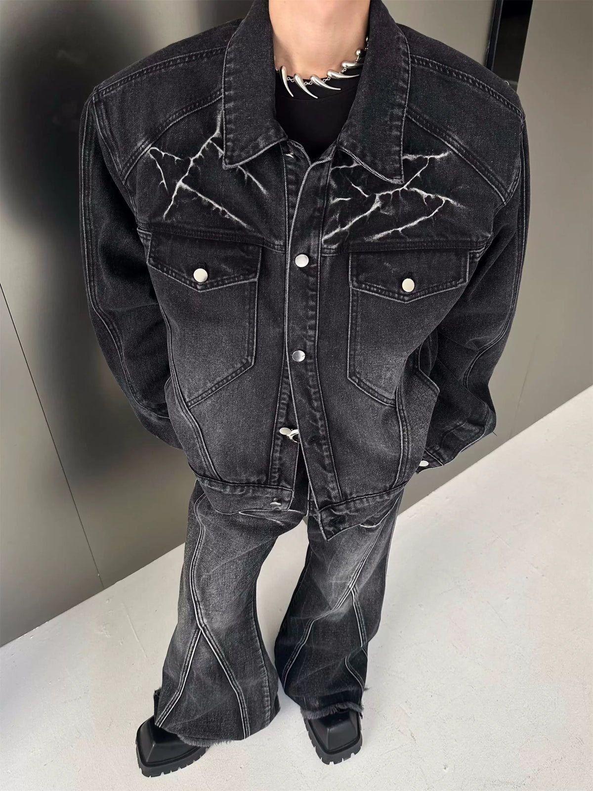 Midnight Fracture Denim Jacket