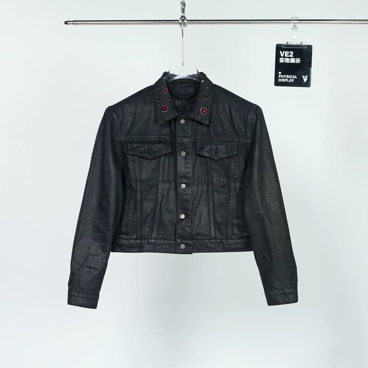 Obsidian Signal Grommet-Collar Denim Jacket