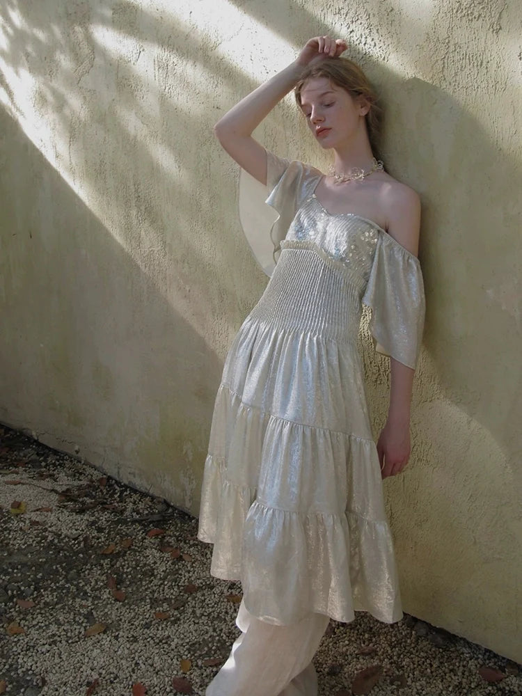 Soft Glossy Tiered Dress