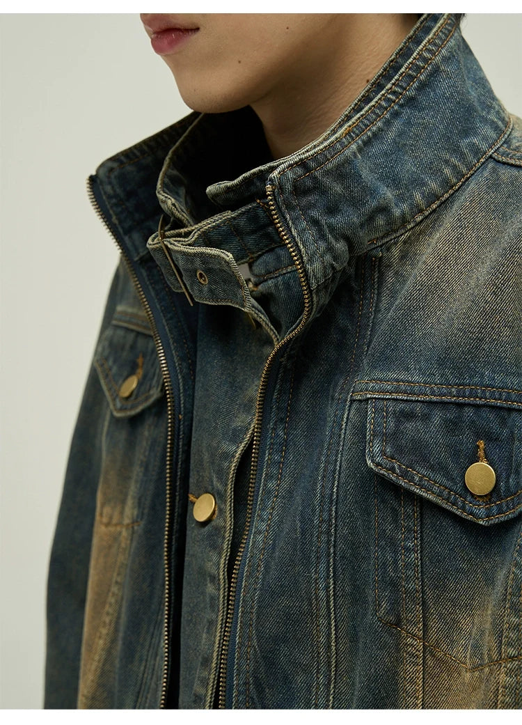 Vintage Wash Cropped Denim Jacket