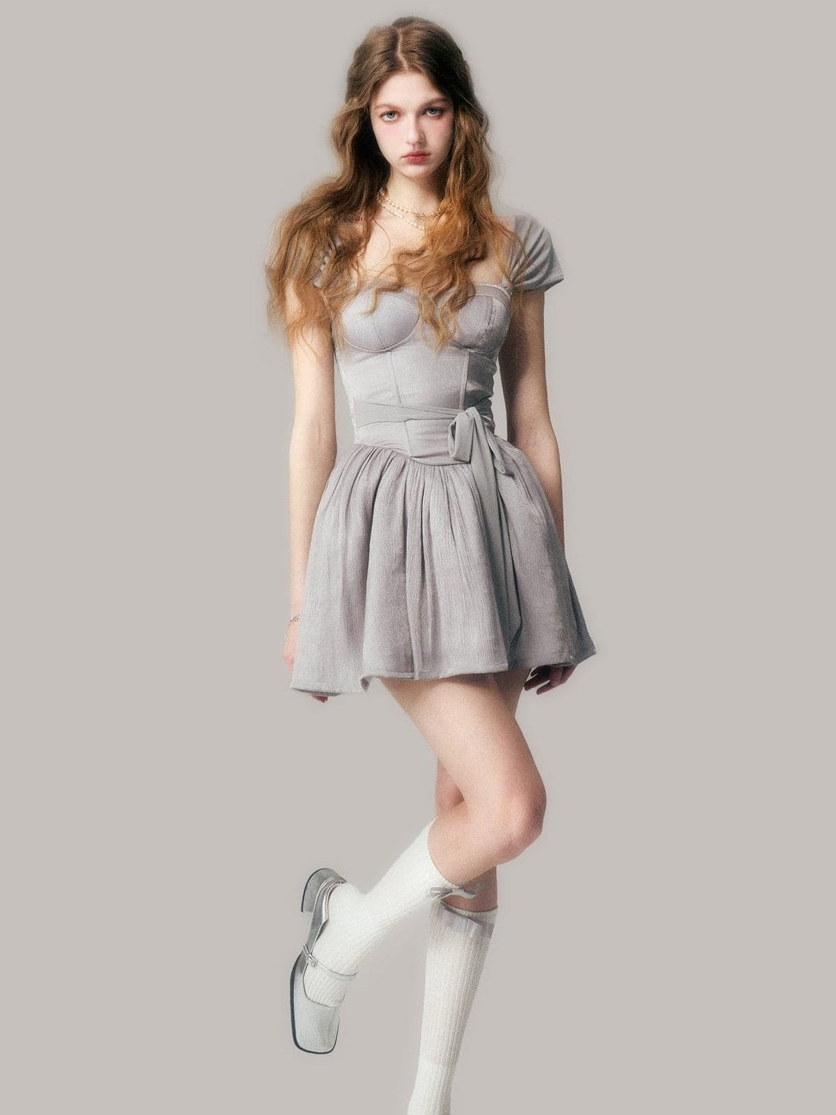 Elegant French Sleeve Tutu Dress