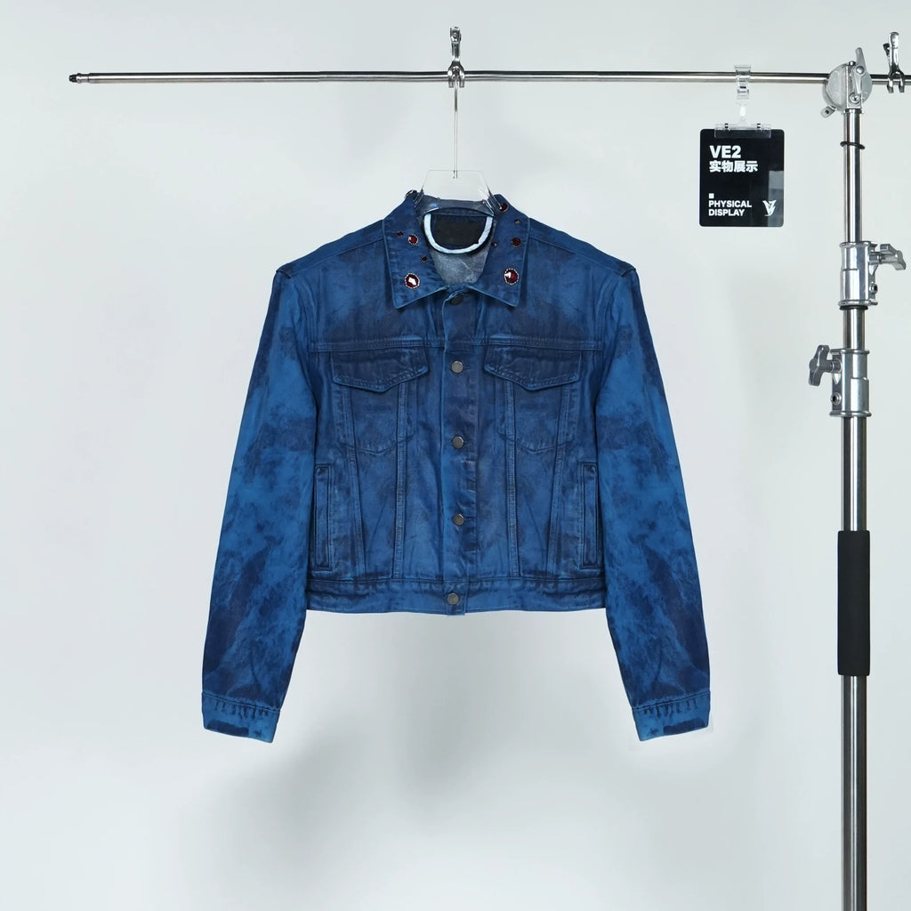 Abyss Signal Grommet-Collar Denim Jacket