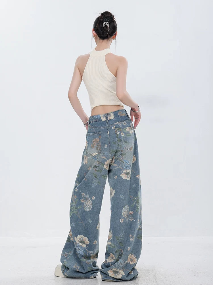 Blooming Botanica Floral Wide-Leg Jeans