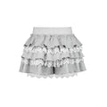 Lace Trim Tiered Ruffle Skort