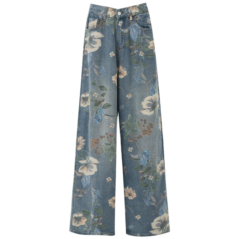 Blooming Botanica Floral Wide-Leg Jeans