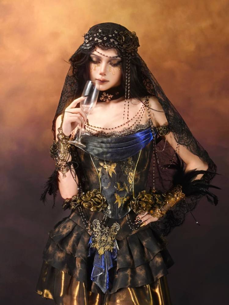 BLOOD SUPPLY Gold Butterfly Corset or Choker
