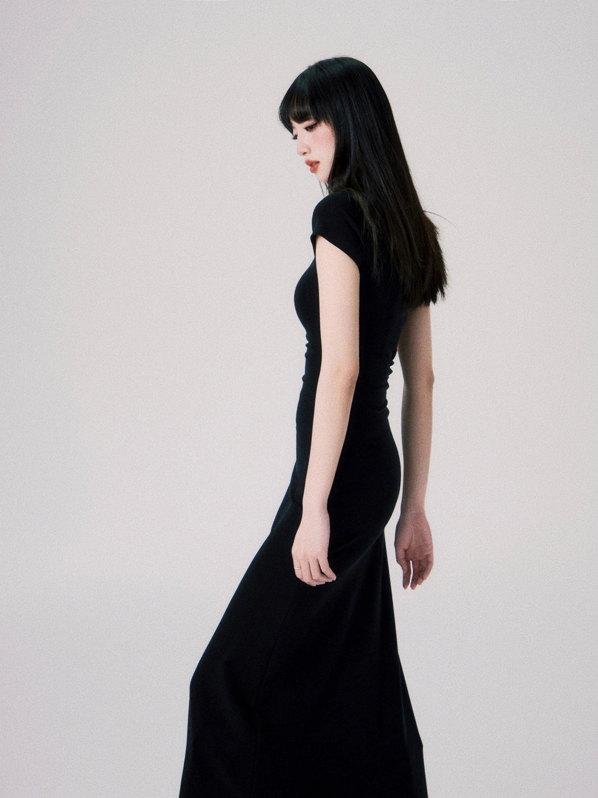 Butterfly Emblem Fitted Maxi Dress - Women'S Elegant Evening Gown