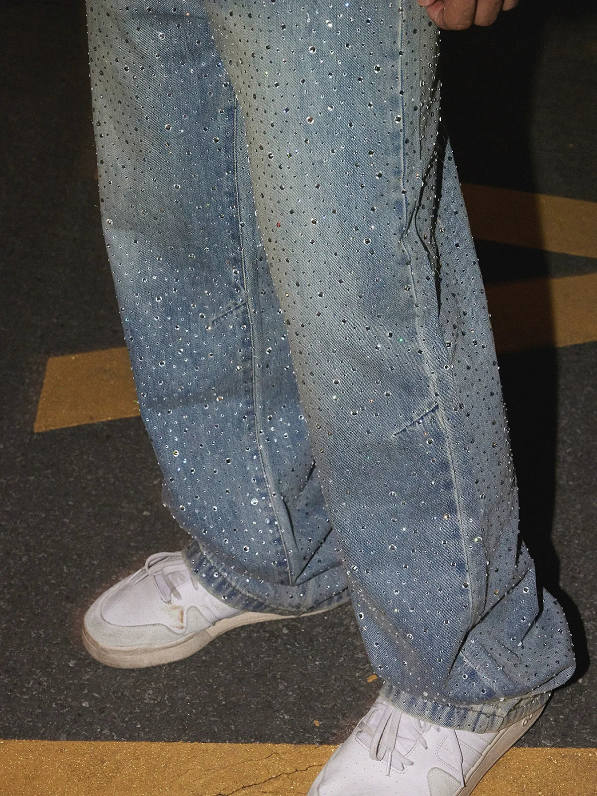 Light Wash Glitter Splatter Jeans